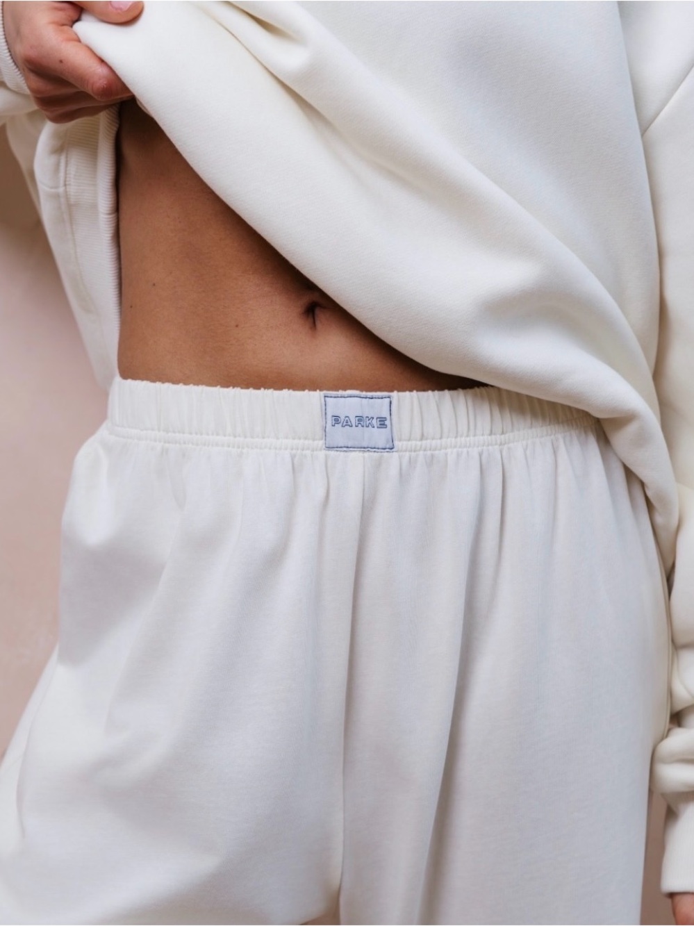 PARKE COTTON BOXER PANTS - pearl